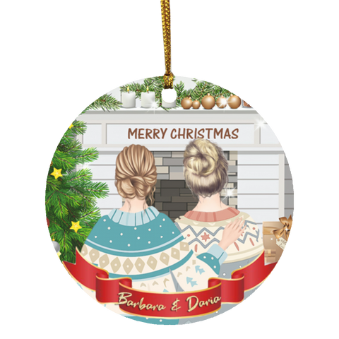 Christmas Ornaments(Best Friend Christmas) --Circle -- Barbara & Daria -- customcat