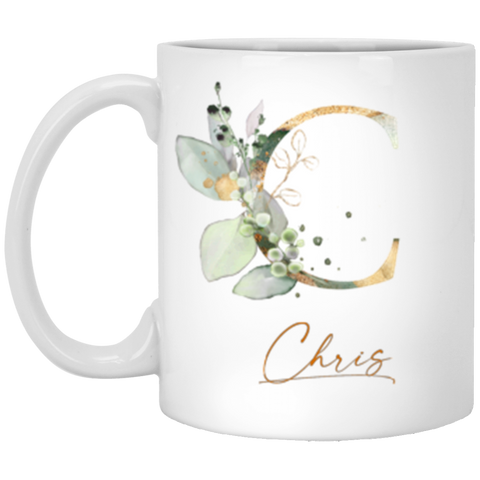 Botanica and Gold Herbs -- 11 oz. White Mug -- Chris