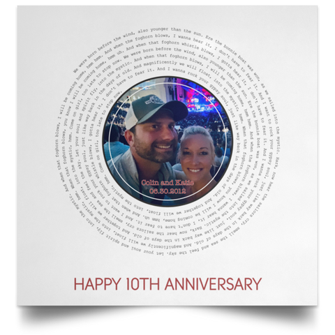 Song Record -- Poster 16''x16'' -- Colin and Katie