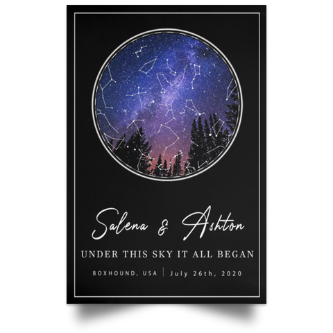 Star map -- Salena & Ashton -- 12x18 -- CC