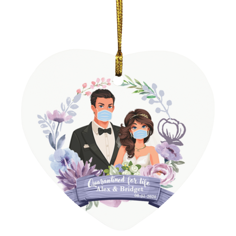 Christmas Ornaments(Happy Wedding Quarantined) --Heart -- Alex & Bridget -- customcat