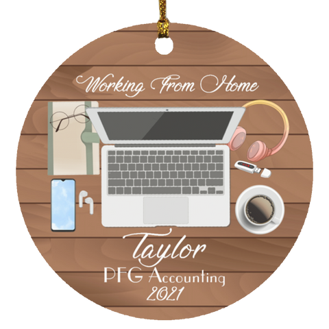 Home working ornament -- Taylor PFG Accounting -- CC