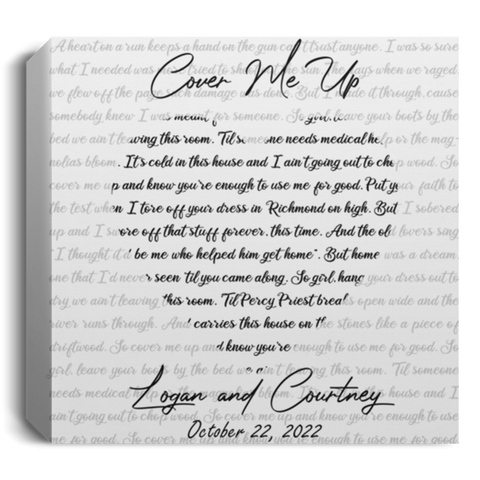 CC Square Canvas 1.5in Frame 12x12 - Cover Me Up Logan and Courtney - October 22, 2022