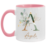 Botanica and Gold Herbs -- 11 oz. Pink Accent Mug --  Angela