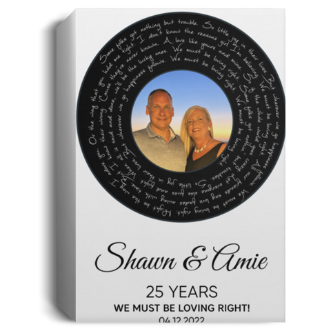 Vinyl -- Shawn & Amie 25 YEARS -- Canvas 12x18 -- CC