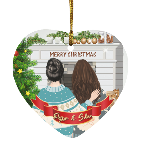 Christmas Ornaments (Best Friend Christmas) -- Heart --Elyssa & Silla -- customcat