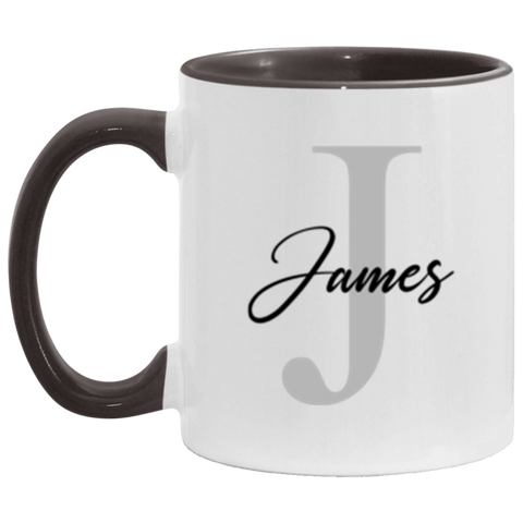 Name mug -- James (style 2) -- Black accent -- CC
