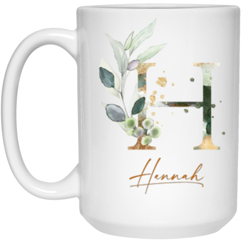 Botanica and Gold Herbs -- 15 oz. White Mug -- Hannah