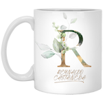 Botanica and Gold Herbs -- 11 oz. White Mug -- REYNALDO CASTAÑEDA!