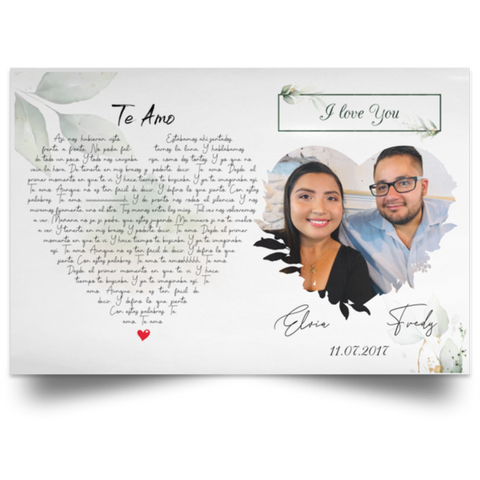 CC Landscape Poster 18x12 - Fredy & Elvia Te Amo - I love You