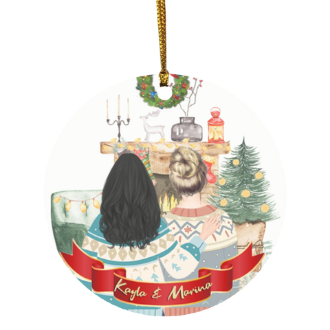 Personalized Christmas Ornaments(Best Friend Christmas) --Circle --  Kayla & Marina -- customcat