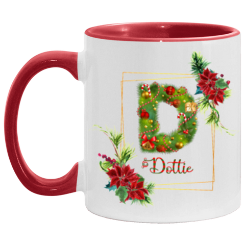 X-mas Mug -- Dottie -- Red accent -- CC