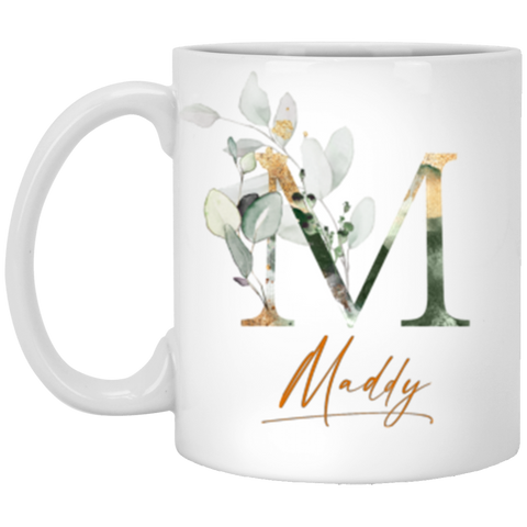 Name Mug(Botanica and Gold Herbs) -- 11oz. White --Maddy