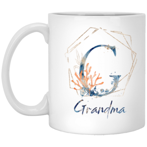 CC 11oz. White Mug - Style 2 G Grandma Que