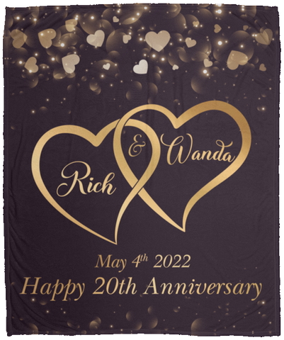 Two Hearts -- Cozy Plush Fleece Blanket 50x60 -- Rich & Wanda