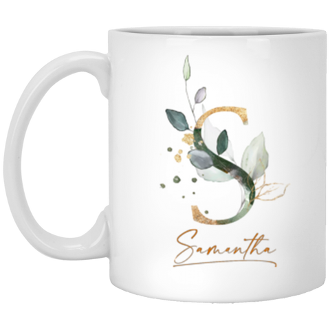 Name Mug -- Samantha -- Botanica and Gold Herbs -- 11oz -- CC