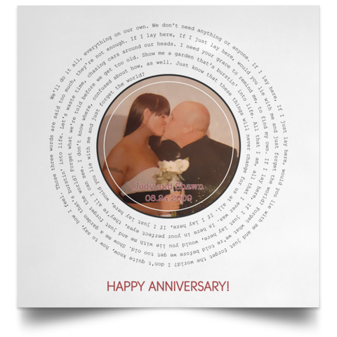 Song Record -- Poster  24''x 24'' -- Jody and Shawn 08/24/2009