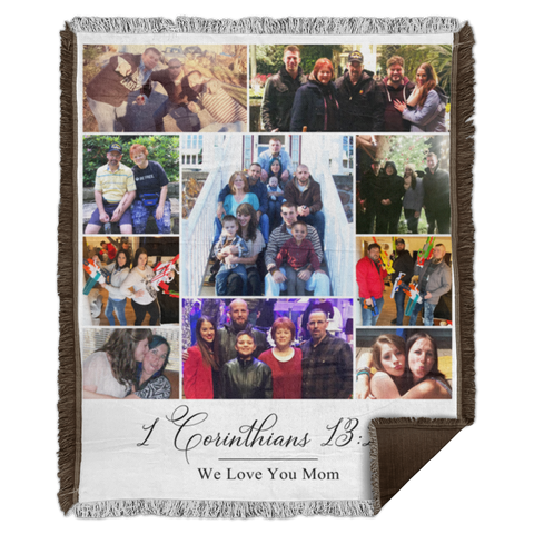 Family Woven Blanket - 50x60 -- 1 Corinthians 13:13