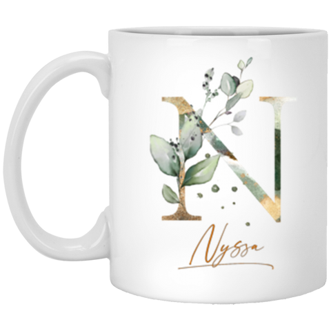 Name mug -- Nyssa -- Botanica and Gold Herbs -- 11oz -- CC