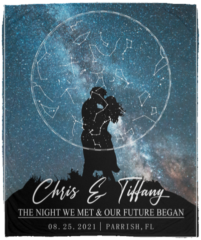 Stars Map -- Cozy Plush Fleece Blanket 50x60 -- Chris & Tiffany