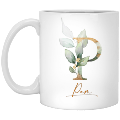 Name mug -- Pam -- Botanica and Gold Herbs -- 11oz -- CC