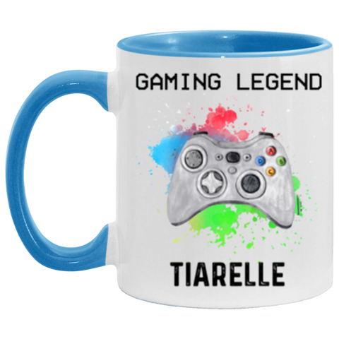 Gamer Mug -- Tiarelle -- 11oz Blue accent -- CC