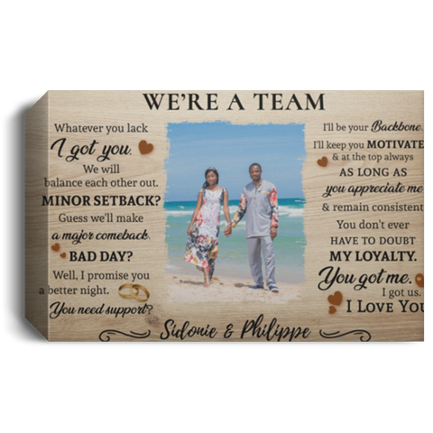 We're A Team Prints -- Canvas  12"X18" -- Philippe and Sidonie