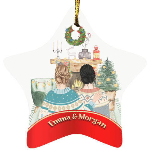 Christmas Ornaments(Best Friend Christmas) --Star -- Emma & Morgan-- customcat