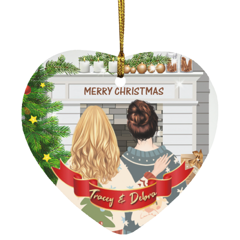 Christmas Ornaments(Best Friend Christmas) --Heart --Tracey & Debra