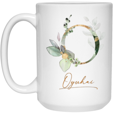 Name mug -- Oyuhai -- Botanica and Gold Herbs -- 15oz -- CC