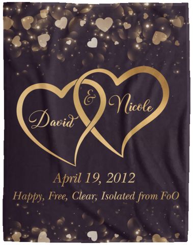 Two Hearts -- Cozy Plush Fleece Blanket 60x80 -- David & Nicole