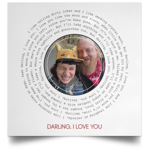 CC 16x16 Poster - Eli & Kori - Darling, I Love You