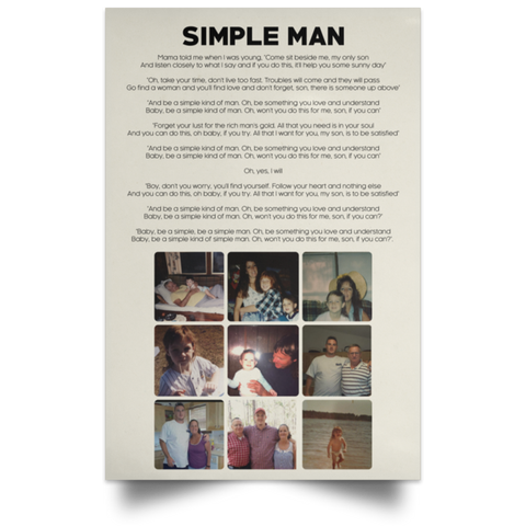 Poster -- Simple Man personalized -- 12x18 -- CC