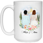 Wedding Coffee Mugs -- 15oz -- Mary & Anna -- CC