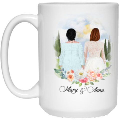 Wedding Coffee Mugs -- 15oz -- Mary & Anna -- CC