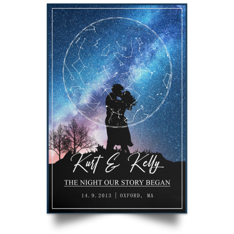 Star map -- Kelly & Kurt -- 12x18 -- CC