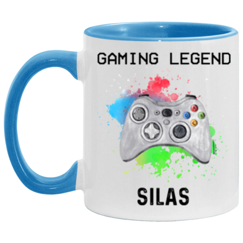 Gamer mug -- SILAS -- 11oz Blue accent -- CC