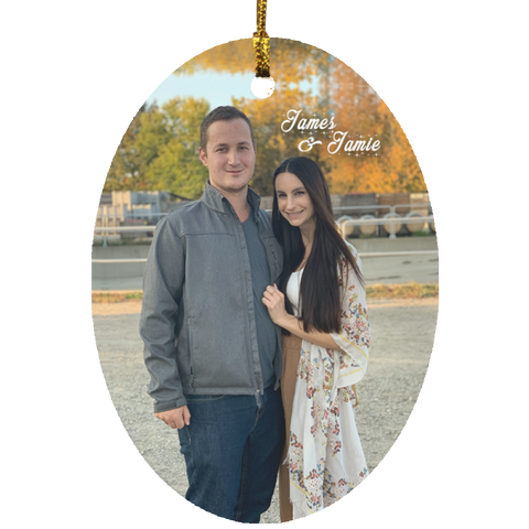 Ornament -- James & Jamie 3 -- Oval -- CC