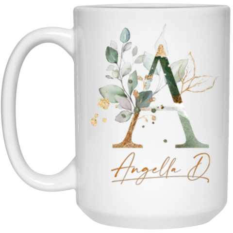 CC 15oz. White Mug - Angella D A Botanical