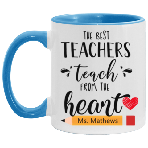 Name Teacher Mug -- 11oz Blue Accent -- Ms. Mathews