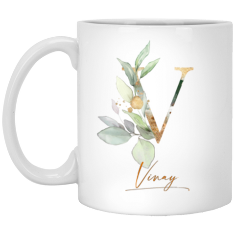 Botanica and Gold Herbs -- 11 oz. White Mug -- Vinay