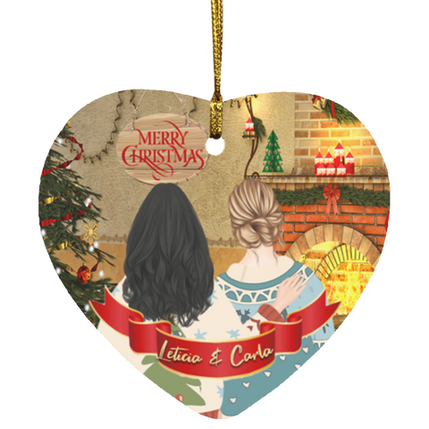 Personalized Christmas Ornaments(Best Friend Christmas) --Heart -- Leticia & Carla -- customcat