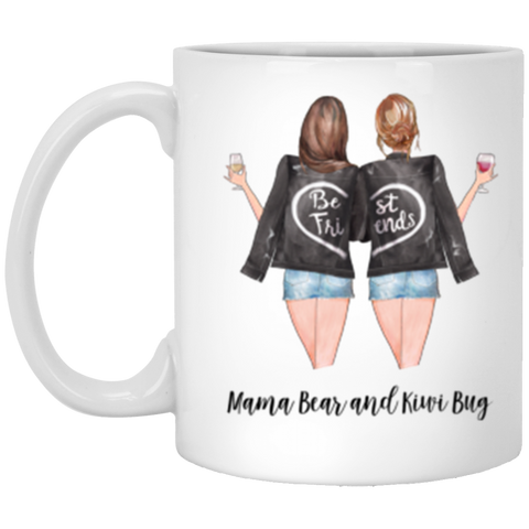 Friend mug -- Mama Bear and Kiwi Bug -- 11oz -- CC