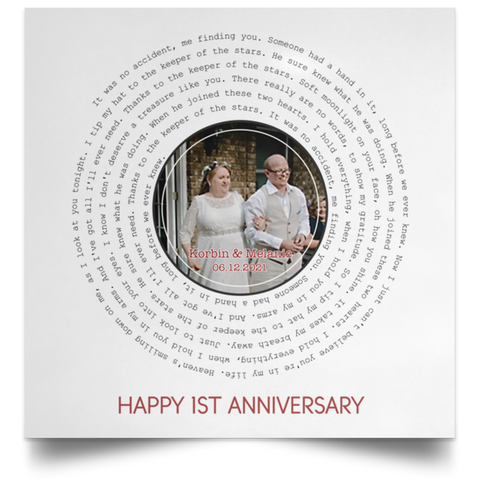 Song Record --  Poster 16''x16'' -- Korbin & Melanie