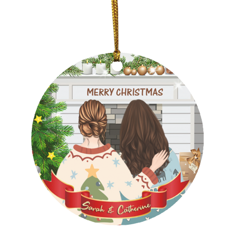 Christmas Ornaments(Best Friend Christmas) --Circle -- Sarah & Catherine -- customcat