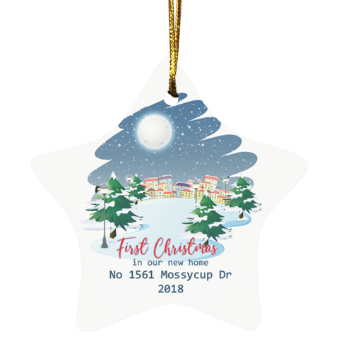 Christmas Ornaments(First Home) -- Star -- 1561 Mossycup Dr -- customcat