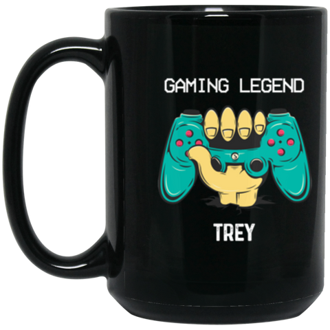 Gamer mug -- Trey -- 3 -- 15 oz. Black -- CC