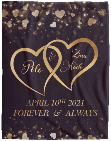 Two Hearts Couples -- Cozy Plush Fleece Blanket 60x80 -- POLO & ZINA MACK