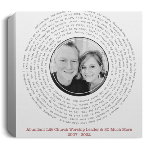 Song Record -- Canvas 16"X16" -- Abundant Life Church Worship
