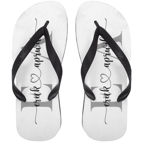 Couple Gift -- Adult Flip Flops -- Erick & Aprwil